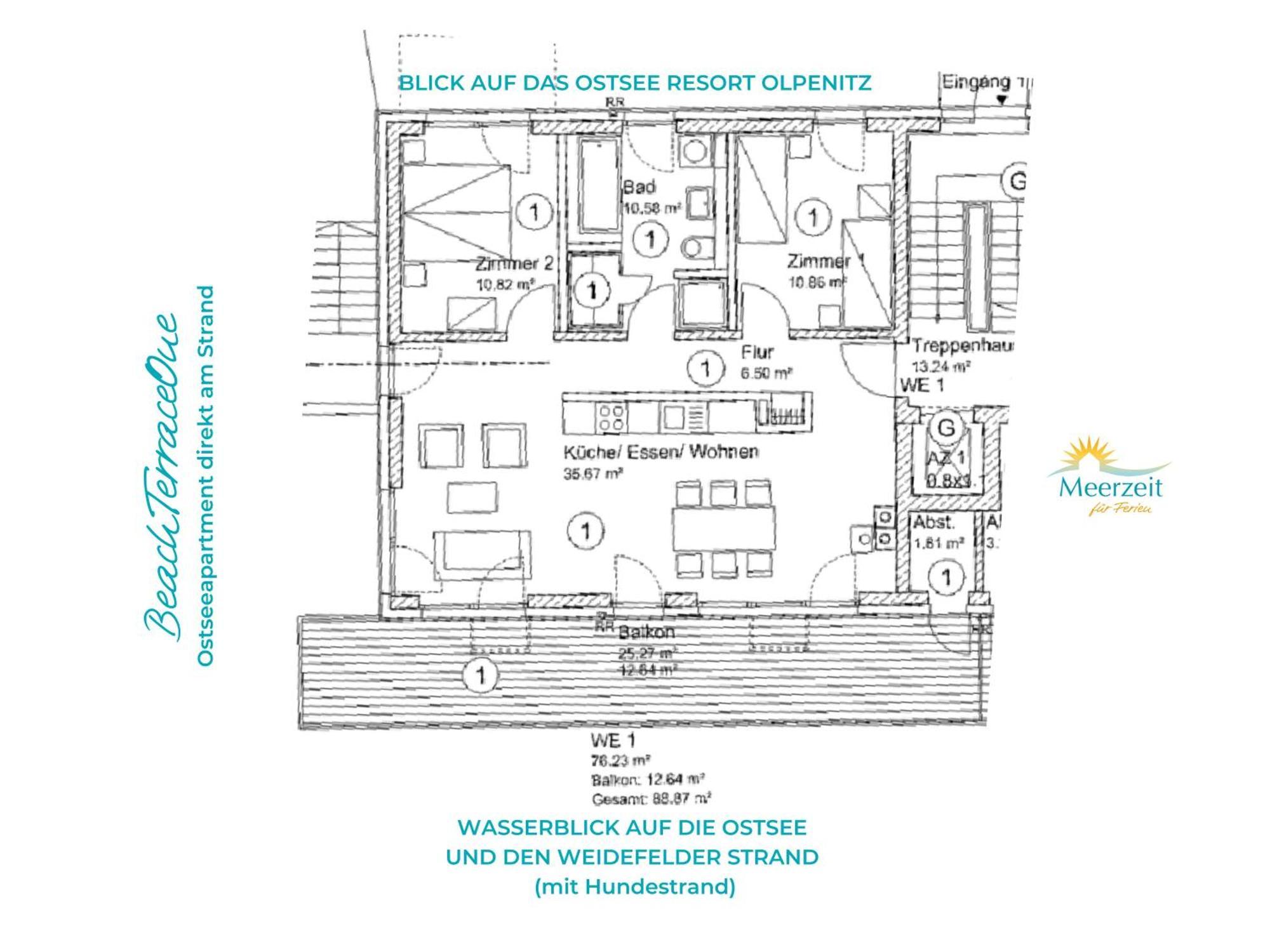אולפניץ Beachterraceone - Eg, Meerblick, Terrasse, Kamin, Sauna מראה חיצוני תמונה